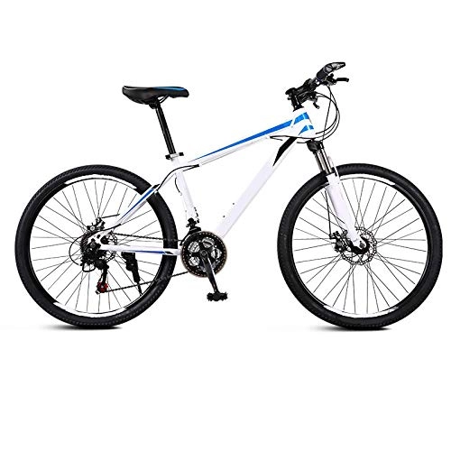 Mountain Bike : ndegdgswg Mountain Bike Bicycle, Adult Double Oil Disc Bicycle Aluminum Alloy Frame Variable Speed Off Road Vehicle 27.5 inches27 speed White blue