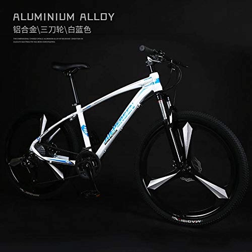 Mountain Bike : New Aluminum Alloy Frame 26 inch wheel 24 / 27 / 30 Speed Dual Disc Brake Mountain Bike Outdoor Sports MTB Bicycle-3_Cutter_blue_white_30_Speed
