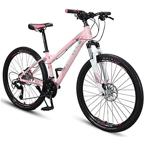 Mountain Bike : Nologo 26 Inch Womens Variable Speed Mountain Bikes, Aluminum Frame Hardtail Cross-country Mountain Bicycle, Adjustable Seat & Handlebar, Bicycle With Front Suspension (Color : 30 speed)