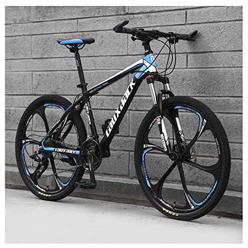 Mountain Bike : Outdoor sports 21 Speed Mountain Bike 26 Inches 6-Spoke Wheel Front Suspension Dual Disc Brake MTB Bicycle, Black