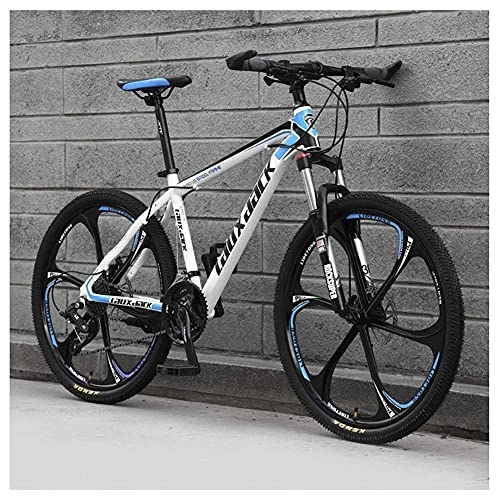 Mountain Bike : Outdoor sports 21 Speed Mountain Bike 26 Inches 6Spoke Wheel Front Suspension Dual Disc BrakeBicycle, Blue