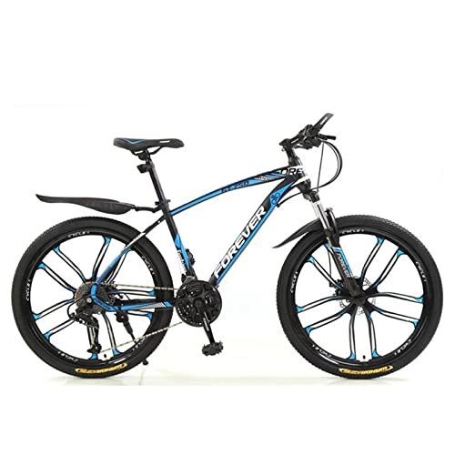 Mountain Bike : PBTRM 26 Inch Full Suspension Mountain Bike, 21 / 24 / 27 / 30 Speed Derailleur Mountain Bicycles with Suspension Fork And Carbon Steel Frame MTB City Bikes with Fenders, C, 30 Speed