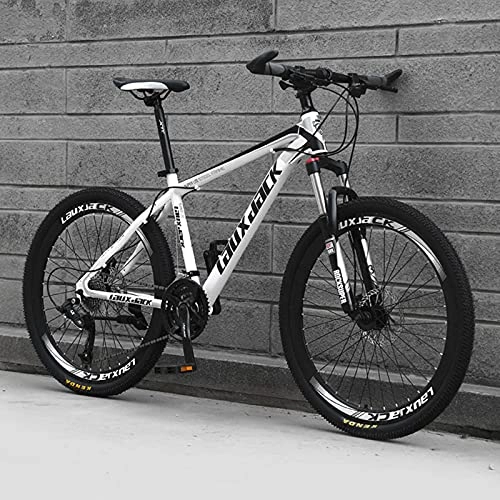 Mountain Bike : PBTRM 26 Inch Mountain Bikes, 21-30 Speed Suspension Fork MTB, High-Tensile Carbon Steel Frame Mountain Bicycle, Dual-Disc Brake, Light Weight, Multiple Colors, D, 30 speed