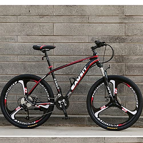 Mountain Bike : PBTRM Mountain Bike for Men And Women, 26 Inch 30 Speed MTB Bike, Ultralight Aluminum Frame, Double Disc Brake Wheel, Red