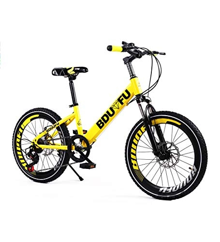 Mountain Bike : Pedal Bike 20 Inches 7-Speed Ages 10 To 15 Years Boys' Mountain Bike Outdoor Shock Absorption Single Speed Dual Disc Brake Children's Bicycle, D