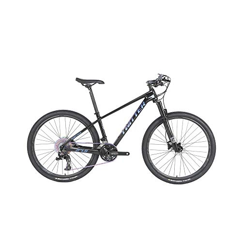 Mountain Bike : peipei 24 / 36 speed 27.5 / 29 off-road shock-absorbing mountain bike. Carbon fiber bicycle mountain bike carbon fiber bicycle-Black and blue_27.5 x 17