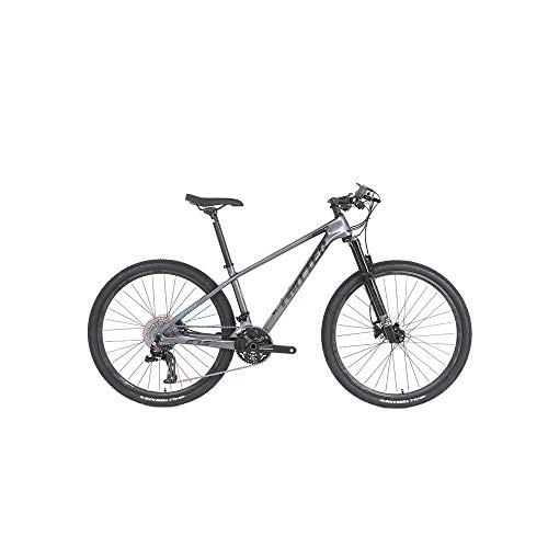 Mountain Bike : peipei 24 / 36 speed 27.5 / 29 off-road shock-absorbing mountain bike. Carbon fiber bicycle mountain bike carbon fiber bicycle-dark grey_27.5 inches x15