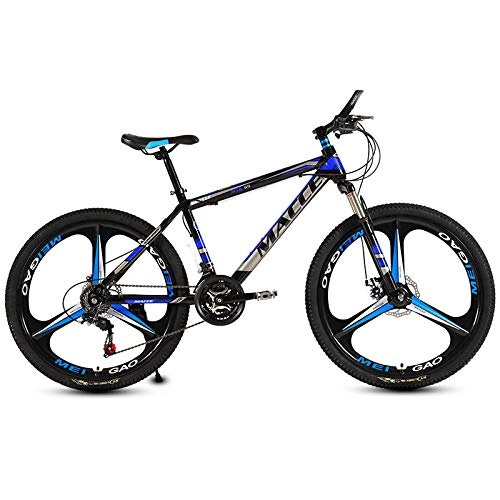 Mountain Bike : peipei 26 Inch Mountain Bike 27 / 30 Speed Steel Frame Bicycle Front And Rear Mechanical Disc Brake-Black and blue S_30