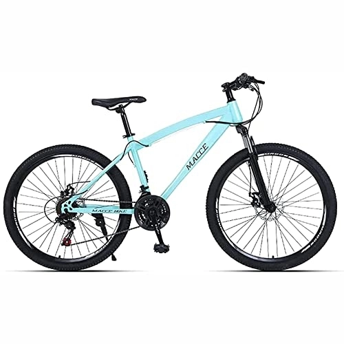 Mountain Bike : PhuNkz 26Inch Mountain Bike, 21-30 Speed Youth Adult Women Road Bikes Light Steel Frame Double Disc Brake / Blue / 27 Speed