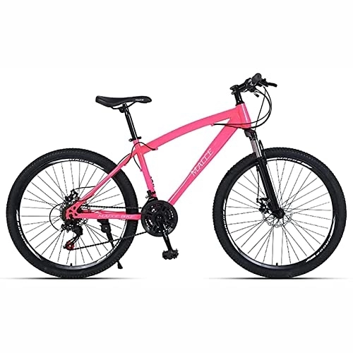 Mountain Bike : PhuNkz 26Inch Mountain Bike, 21-30 Speed Youth Adult Women Road Bikes Light Steel Frame Double Disc Brake / Pink / 30 Speed