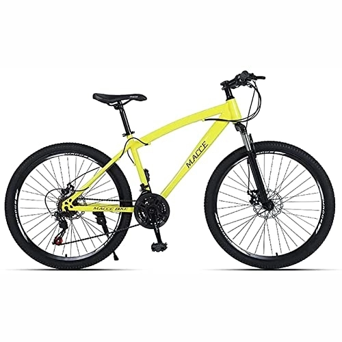 Mountain Bike : PhuNkz 26Inch Mountain Bike, 21-30 Speed Youth Adult Women Road Bikes Light Steel Frame Double Disc Brake / Yellow / 30 Speed