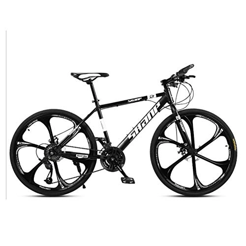 Mountain Bike : Pool Mountain Bike Bicycle 26 Inch Double Disc Brake One Wheel Off-Road Speed Shift Male And Female Student Bicycle (Six Knife Black), 21 speed