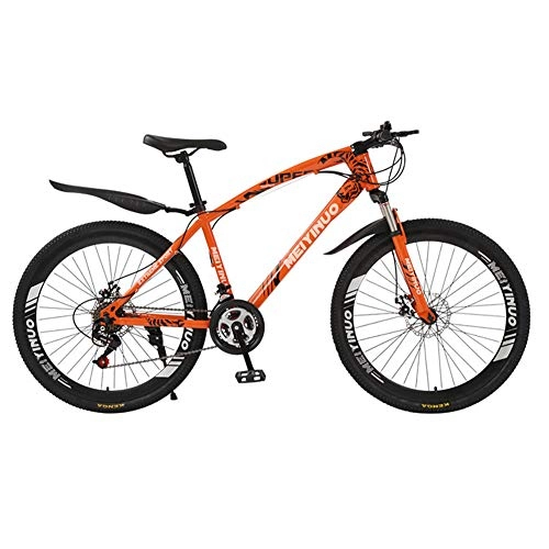 Mountain Bike : Pool Mountain Bike Shock Absorber Bike 26 Inch Disc Brake 21 Speed Student Car Adult Bicycle Mountain Bike (40 Knife Orange), 21 speed