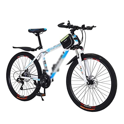 Mountain Bike : Professional Racing Bike, 26 inch Mountain Bike Carbon Steel Frame 21Speed Dual Disc with Lock-Out Suspension Fork for Men Woman Adult and Teens / White / 24 Speed (Color : White, Size : 24 Speed)