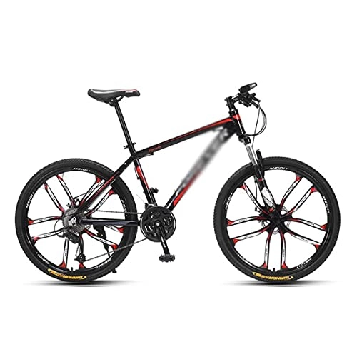 Mountain Bike : Professional Racing Bike, 26'' Steel Mountain Bike 27 Speeds with Dual Disc Brake Suitable for Men and Women Cycling Enthusiasts / Blue / 27 Speed (Color : Red, Size : 27 Speed)