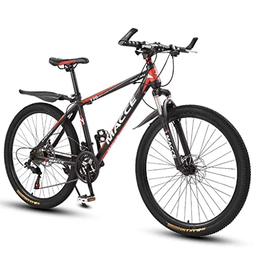 Mountain Bike : Professional Racing Bike, Mountain Bike, 26 inch Women / Men MTB Bicycles Lightweight Carbon Steel Frame 21 / 24 / 27 Speeds Front Suspension / White / 27Speed (Color : Red, Size : 21Speed)