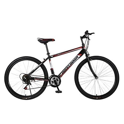 Mountain Bike : QCLU 26 Inch Mountain Bike, Outdoor Adult Bike, Heavy Duty Road Bike, Light Bike, Sports Bike, Disc Brakes Hardtail MTB, Trekking Bike Men Bike Girls Bike, 21 Speed (Color : Red)
