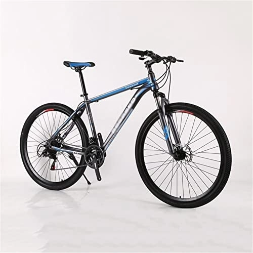 Mountain Bike : QCLU 29 Inch Mountain Bike, Fully Hitter Men' s and Women' s Full Suspension 30- Speed Chain Shift Bicycle, Trekking Bike Men Bike Girls Bike (Color : Blue, Size : 27-Speed)