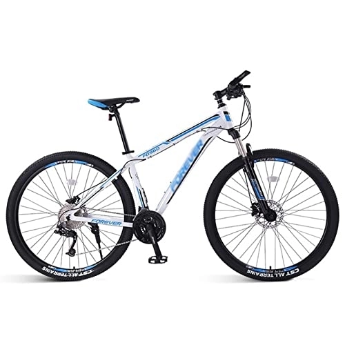 Mountain Bike : QCLU Adult Mountain Bikes, 33 Speed Rigid Mountain Bike with Double Disc Brake Aluminum Frame with Front Suspension Road Bike for Men, 26 inch (Color : Blue, Size : 26 inch)