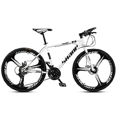 Mountain Bike : QCLU Mountain Bike, 24 / 26 Inch Double Disc Brake, MTB for Adults, Trekking Bike Men Bike Girls Bike with Adjustable Seat, Black, 3 Cutter (Color : 27-Speed, Size : 26 inch)
