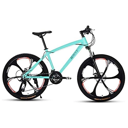 Mountain Bike : Qinmo 26inch 27-Speed Mountain Bikes, Dual Disc Brake Mountain Bike, Mens Women Adult All Terrain Mountain Bike, Adjustable Seat 6 cutter wheel (Color : A, Size : 24 speed)