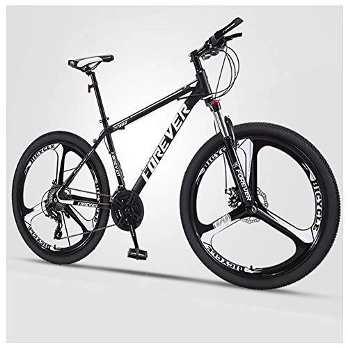 Mountain Bike : QMMD 24-Inch Men's Mountain Bikes, Hardtail Mountain Bike, Adult Dual Disc Brake Mountain Trail Bike, 21-24-27-30-Speed High-carbon Steel Anti-Slip Bikes, E 3 Spoke, 24 speed