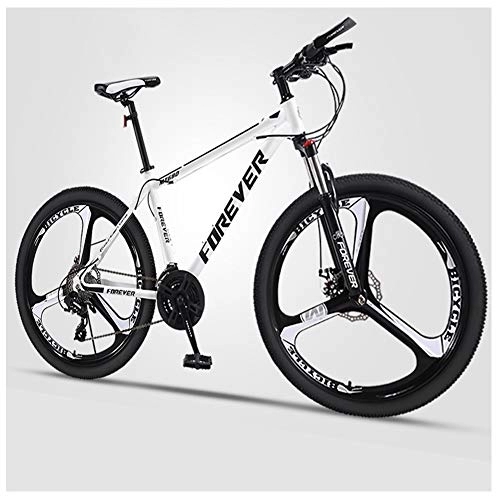 Mountain Bike : QMMD 24-Inch Men's Mountain Bikes, Hardtail Mountain Bike, Adult Dual Disc Brake Mountain Trail Bike, 21-24-27-30-Speed High-carbon Steel Anti-Slip Bikes, G 3 Spoke, 27 speed