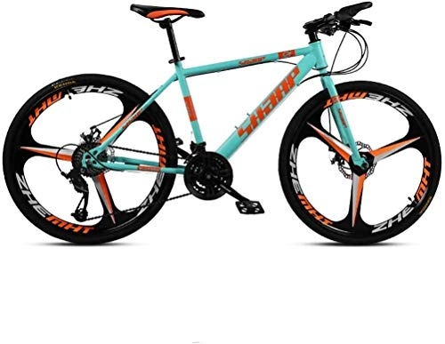 Mountain Bike : QZ 24 Inch Mountain Bike, Double Disc Brake / High-Carbon Steel Frame Bikes, Beach Snowmobile Bicycle Alloy Wheels