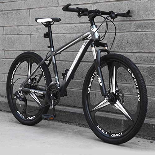 Mountain Bike : QZ 26 Inch Mountain Bike Adult, High-Carbon Steel Frame Bicycle, Snowmobile Bikes, Double Disc Brake Beach Bicycles (Color : A, Size : 21 speed)