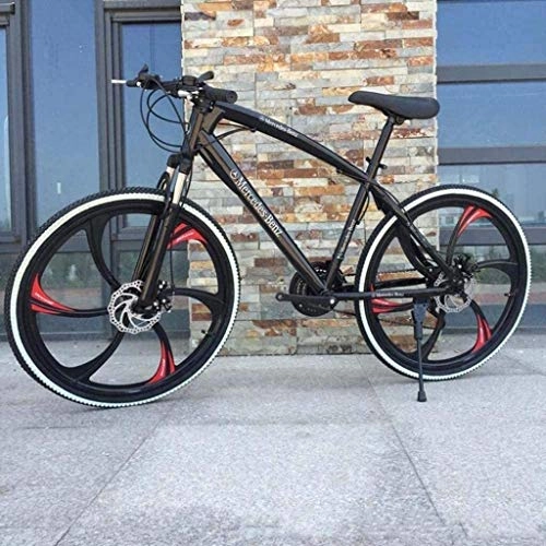 Mountain Bike : QZ Bicycle, 26 Inch Mountain Bikes, High-Carbon Steel Hard Tail Mountain Bicycle, Lightweight Bicycle With Adjustable Seat, Double Disc Brake Bike (Color : A)