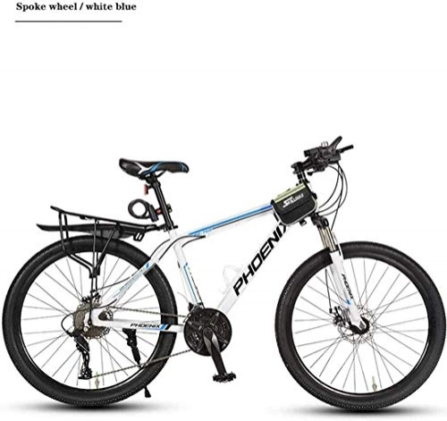Mountain Bike : QZ Mountain Bike Bicycle, PVC And All Aluminum Pedals, Aluminum Alloy Frame, Double Disc Brake, 26 Inch Wheels, 21 / 24 / 27 / 30 Speed, Spoke Wheel (Color : B, Size : 23speed)