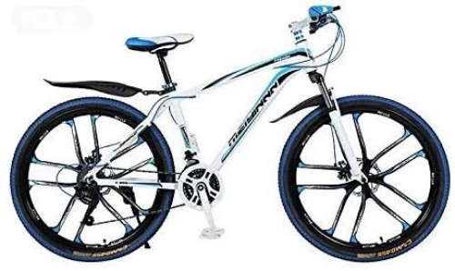 Mountain Bike : QZ Mountain Bike Bicycle, PVC And All Aluminum Pedals, High Carbon Steel And Aluminum Alloy Frame, Double Disc Brake, 26 Inch Wheels (Color : A, Size : 21 speed)