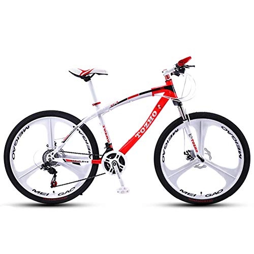 Mountain Bike : Relaxbx 24 Speed Men And Women Mountain Bike All Terrain Trail Road Bike Full Suspension MTB Dual Disc Brake 26 Inch Wheel, Red