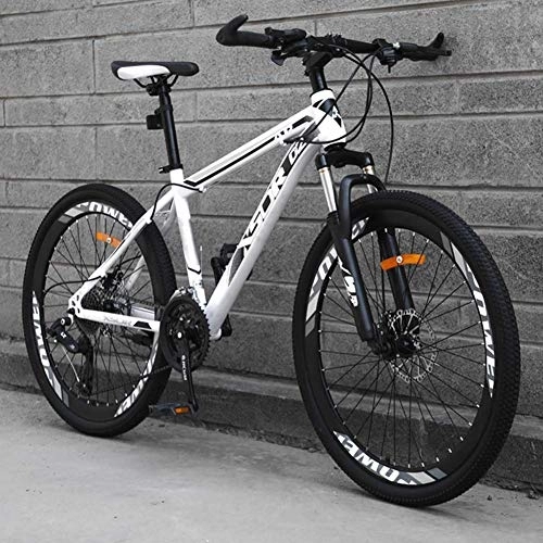 Mountain Bike : Relaxbx Front Suspension Mountain Bike Mountain Bicycle Lightweight Carbon Steel Frame 24 Speeds Shiftable Mountain Bicycle Shiftable Mechanical Disc Brakes, #A, 24inch
