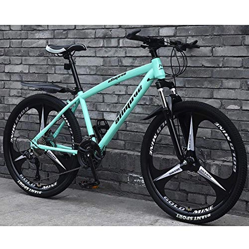 Mountain Bike : Relaxbx Mountain Bikes Bicycles, 27 Speeds Variable Speed Mountain Bike Lightweight Carbon Steel Frame Double Disc Brake Men And Women Road Bike, Green, 26inch