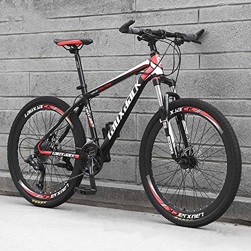 Mountain Bike : Road Bike 24 Speeds Lightweight Carbon Steel Frame Disc Brake Spoke Wheel Mountain Bikes Bicycles Red, 26inch