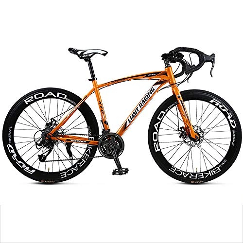 Mountain Bike : Road Bikes High-carbon Steel Road Bike Racing Bike Fiber Road Bicycle 27 Speed Derailleur System And Double V Brake D-27 Speed 26 Inches