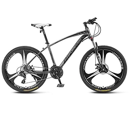 Mountain Bike : SChenLN Aluminum alloy mountain bike 30-speed oil disc brakes off-road bicycles suitable for adult bicycles-30 speed_dark grey_27.5 inches