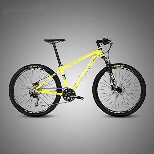 Mountain Bike : SChenLN Aluminum alloy mountain bike 30-speed oil disc brakes off-road bicycles suitable for adult bicycles-yellow_27.5 * 17 inch