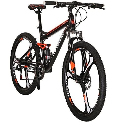 Mountain Bike : SL Eurobike S7 Mountain Bike 21 Speed 27.5 Inches Wheels Bicycle Orange (3-Spoke Wheels)