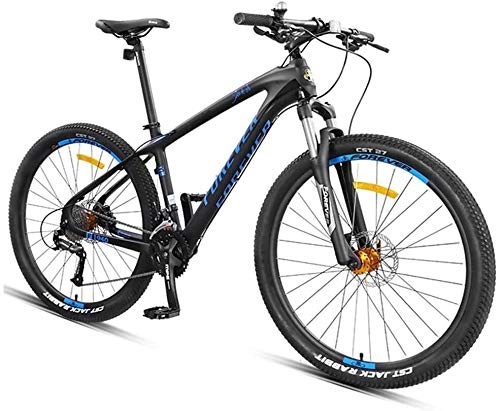 Mountain Bike : Smisoeq Hard tail mountain bike, 27.5-inch wheel mountain sport utility vehicle, 30-speed carbon fiber frame Ms. men all-terrain mountain bike (Color : Blue, Size : 27 Speed)