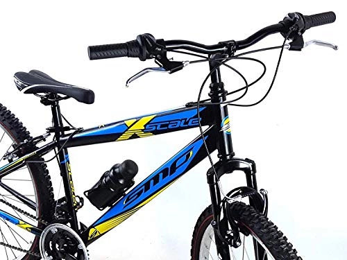 Mountain Bike : SMP Cycling Mountain Bike Steel 26 X-Scale Shimano 21 Speeds / Yellow Blue Black - Yellow Blue Black, M (44)