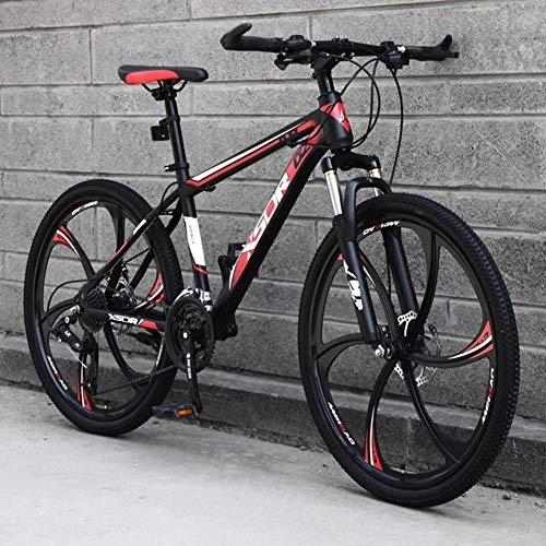 Mountain Bike : Stylish 21-Speed Mountain Bike for Adult, 24 / 26 Inch Wheels, Lightweight Carbon Steel Frame Disc Brake, #B, 24inch