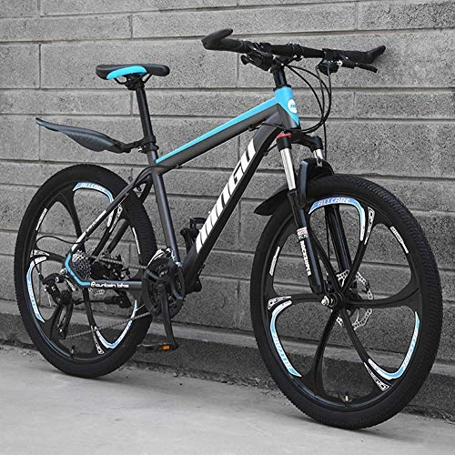 Mountain Bike : Stylish 30 Speeds Mountain Bike Hard-Tail Mountain Bicycle Dual Disc Brake And Front Suspension Fork 24 / 26 Inch Wheel, Blue, 26inch