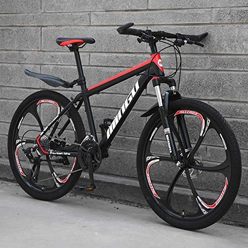 Mountain Bike : Stylish Front Suspension Mountain Bike 24 Speeds Carbon Steel Frame Unisex Road Bike 24 / 26 Inch Wheels, White, 26inch