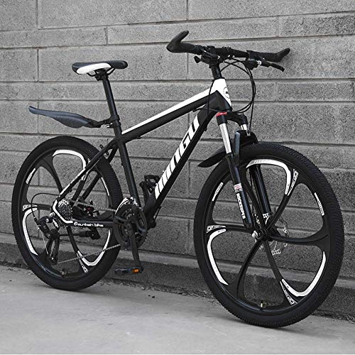 Mountain Bike : Stylish Mountain Bike 21 Speeds Carbon Steel Frame Unisex Road Bike 24 / 26 Inch Wheels, Blue, 24inch