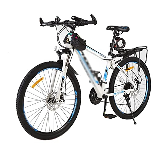 Mountain Bike : T-Day Mountain Bike Mountain Bike 24 Speed Carbon Steel Frame 26 Inches 3-Spoke Wheels Dual Disc Brake Bike Suitable For Men And Women Cycling Enthusiasts(Size:24 Speed, Color:White)