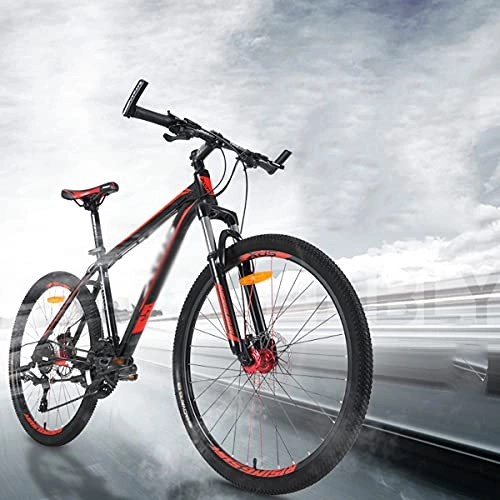 Mountain Bike : T-Day Mountain Bike Mountain Bike Bicycles 26" 24 Speed Dual Disc Brake Spoke Wheels Bike Aluminum Alloy Frame With Dual Suspension(Color:BlackRed)