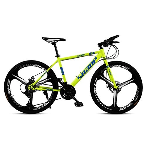 Mountain Bike : Tbagem-Yjr 3 Cutter Wheel Mountain Bike, 26 Inch Wheel City Off-road Road Cycling Bicycle (Color : Yellow, Size : 27 speed)