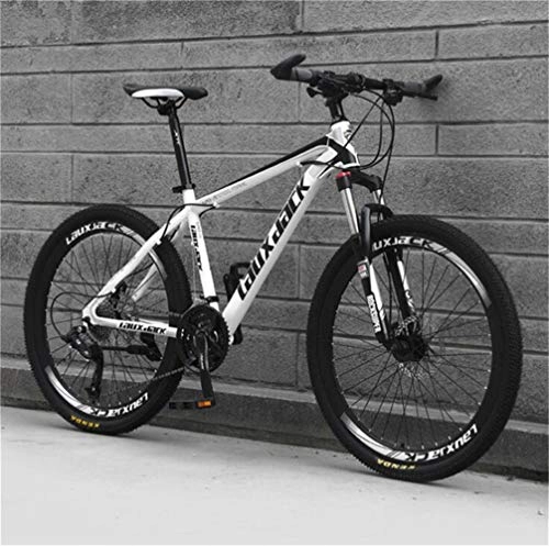 Mountain Bike : Tbagem-Yjr Adult Men Dual Suspension / Disc Brakes 26 Inch Mountain Bike, Sports Leisure Bicycle (Color : White black, Size : 30 speed)
